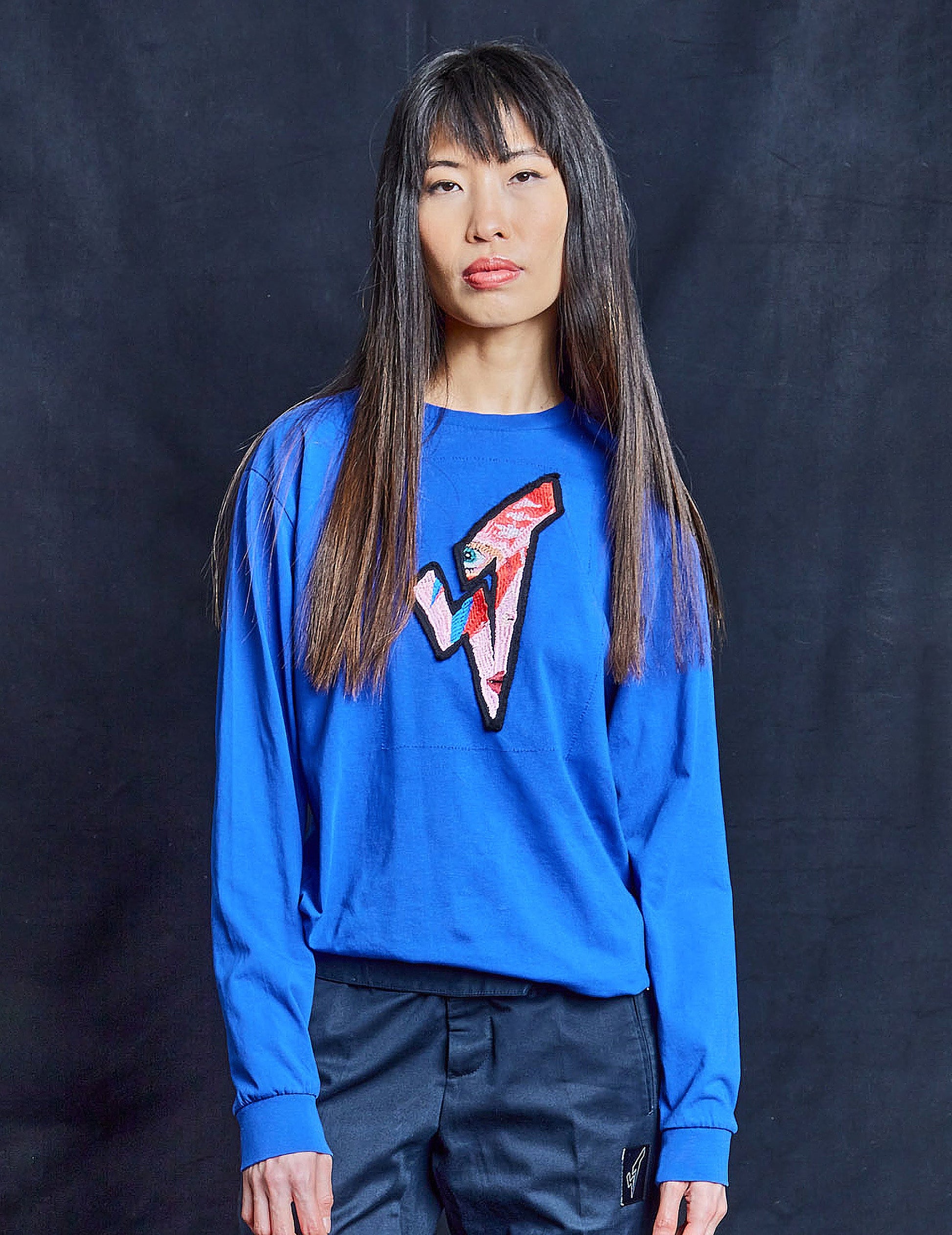 Aladdin Sane Blue Long Sleeve Tee