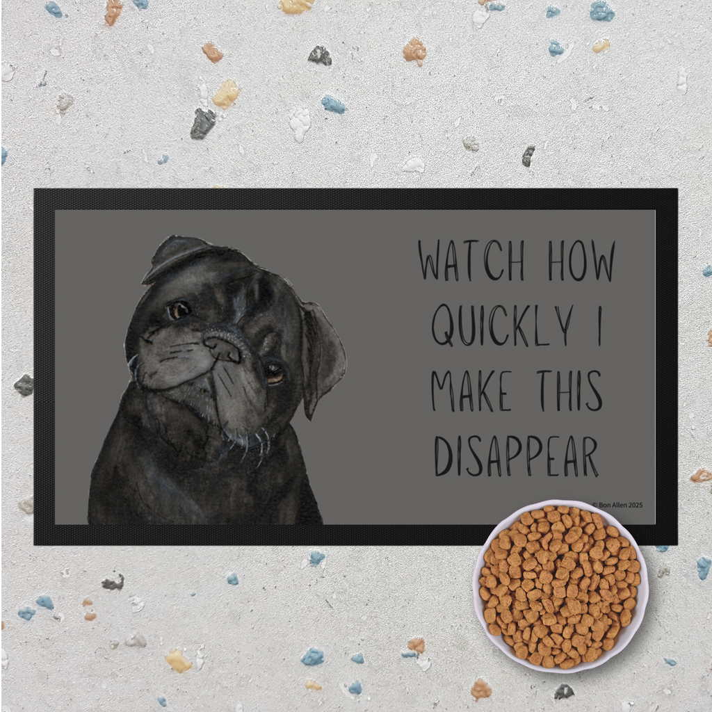 Pug Pet Bowl Mat
