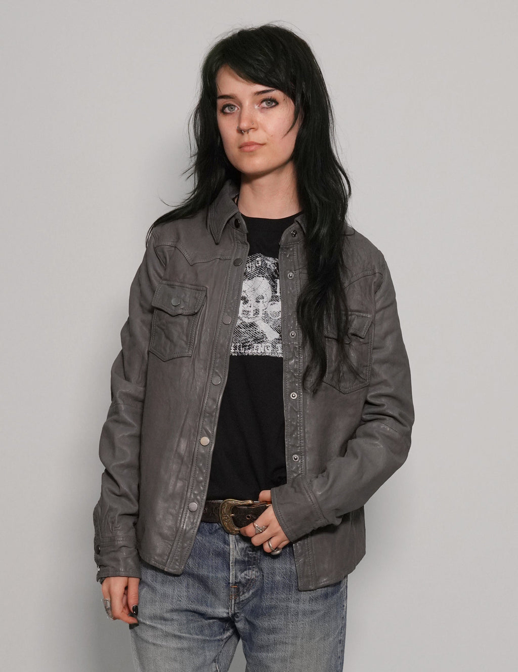 Grey Leather Jacket Immortal