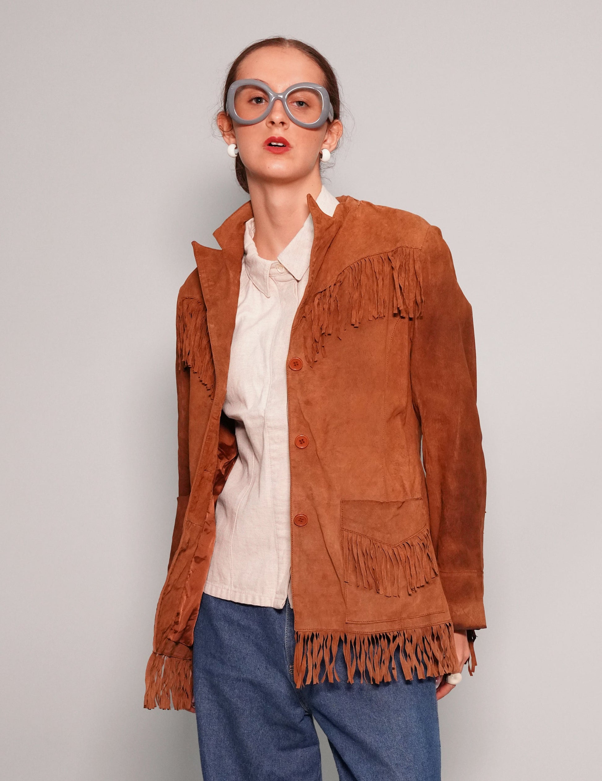 Dark Brown Leather Cowgirl Jacket