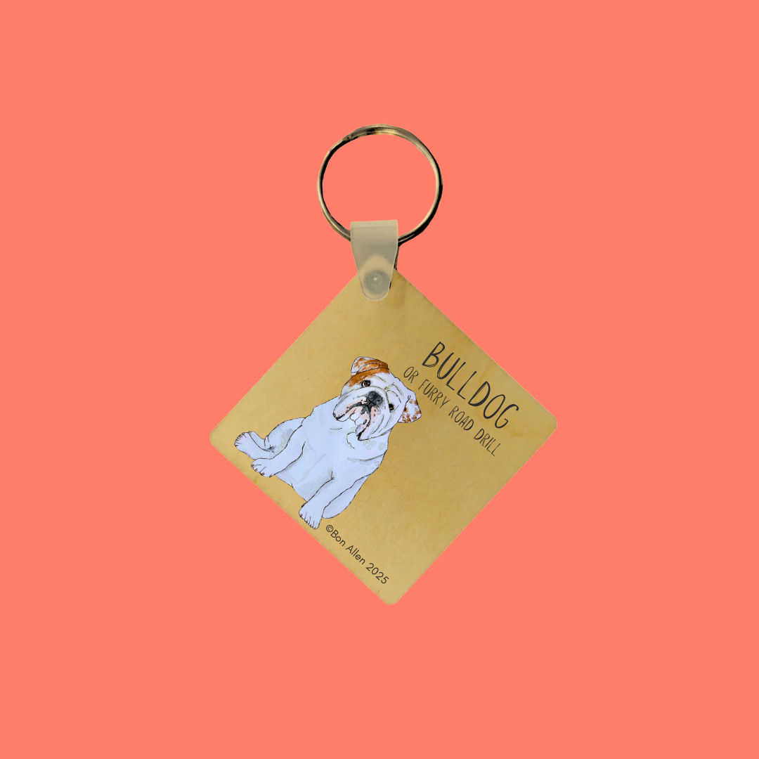 Bulldog Key Keeper Wooden Keyring
