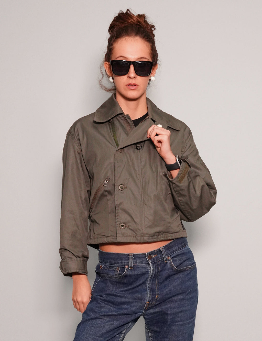 Vintage Aircrew Jacket in Grey Brown