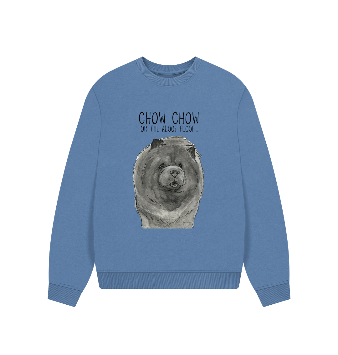 Blue Chow Chow Oversized Sweatshirt for Women