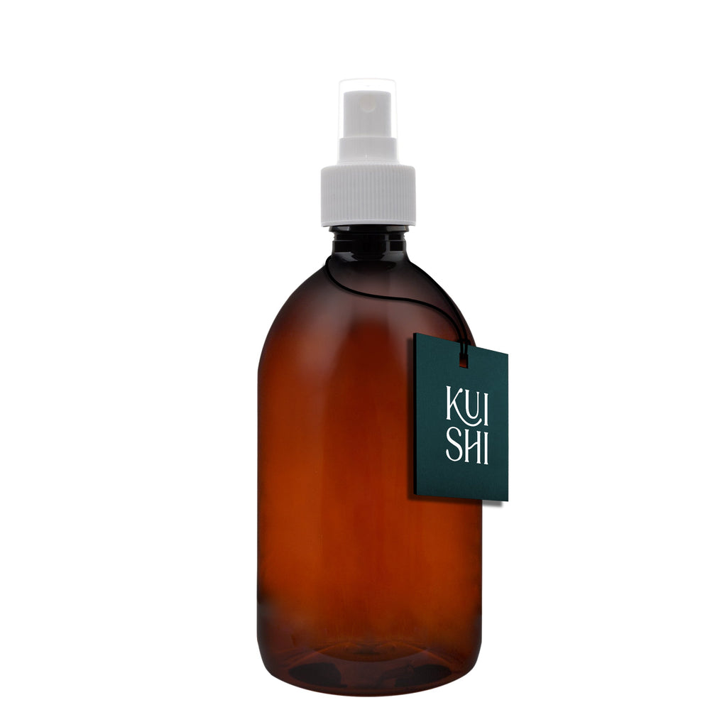 Amber Plastic Spray Atomiser Bottle