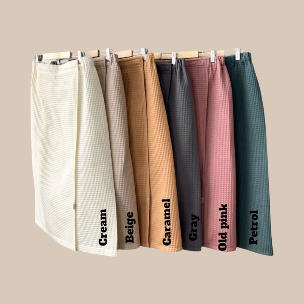 Cotton Waffle Sauna Wrap With Velcro