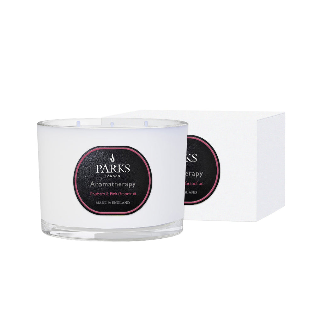 Rhubarb and Pink Grapefruit 350g Three Wick Candle