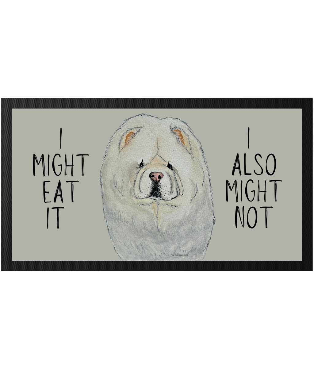 Cream Chow Chow Pet Bowl Mat
