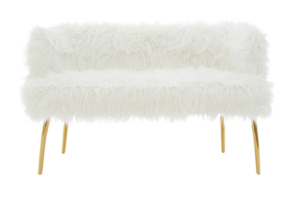Fur Effect Sofa with Gold Legs | Clarence