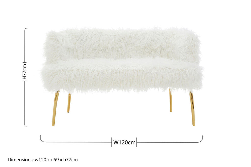 Fur Effect Sofa with Gold Legs | Clarence