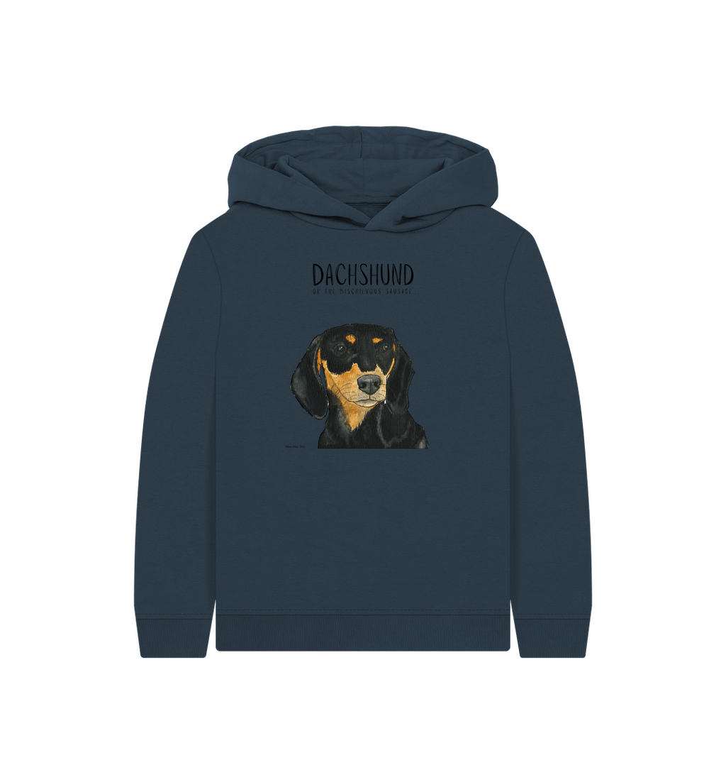 Mischievous Black and Tan Sausage Hoodie for Kids