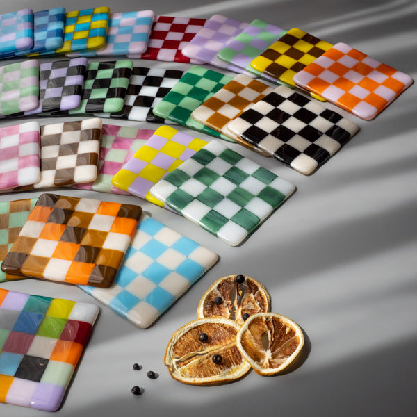 10cm Chequered Dual Coloured Coaster Bullseye Collection