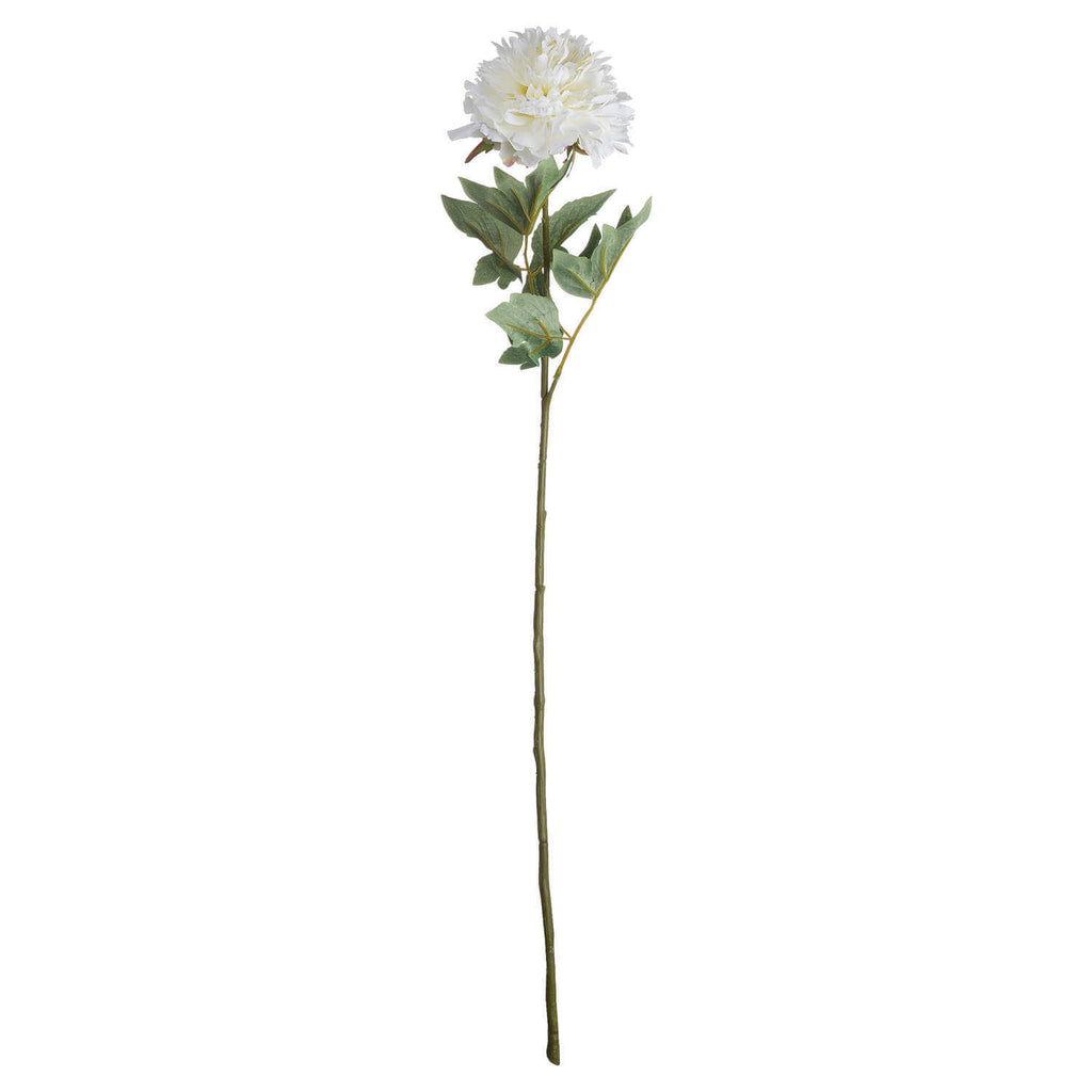 Handcrafted white artificial peony with layered petals, realistic texture, and tonal variations for floral arrangements. by sostter at brixbailey.com