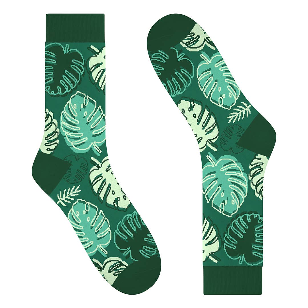 Monstera Leaf Socks for Plant Lovers