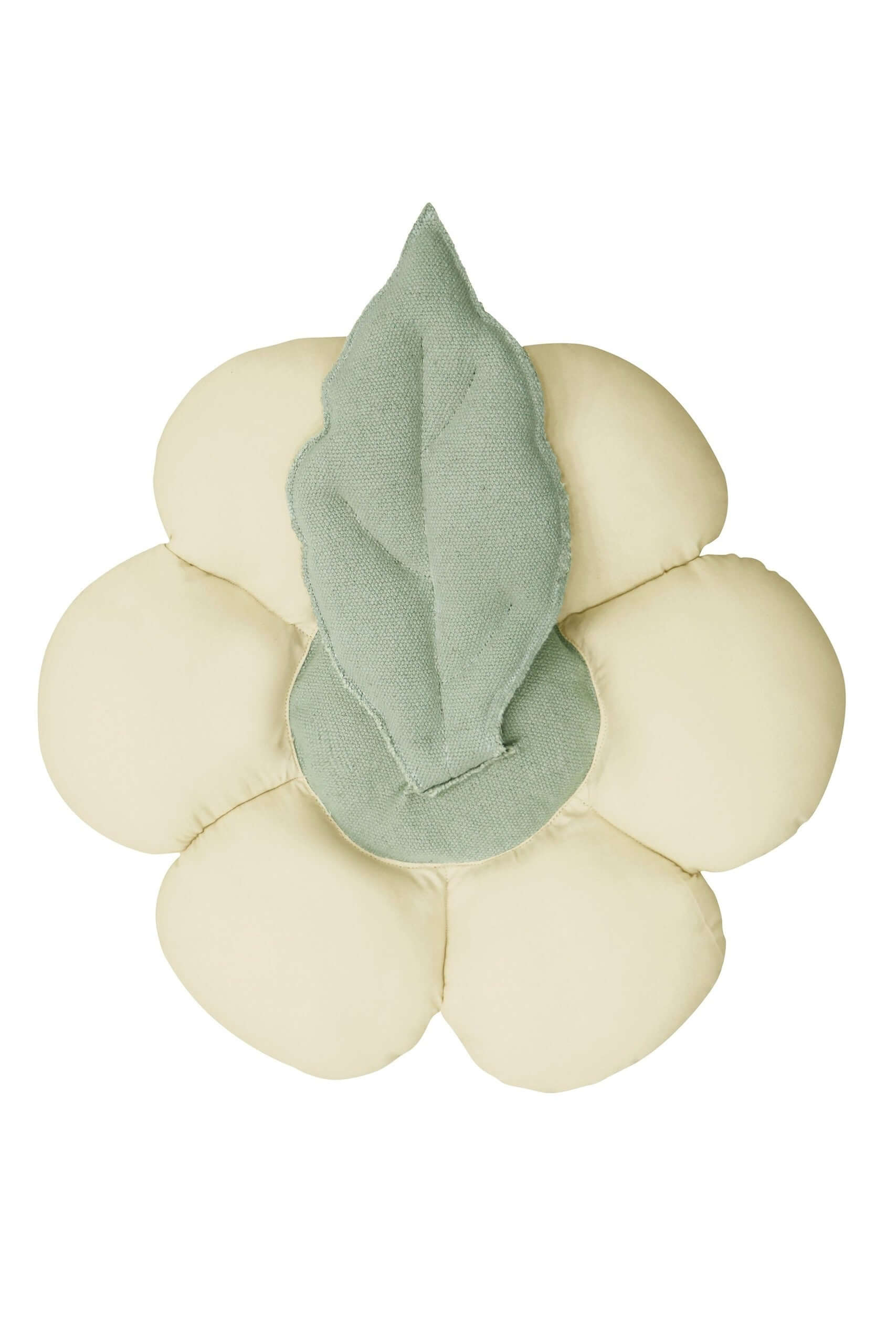 Little Daisy Flower-Shaped Pillow - Natural & Honey Toned Cotton, Child-Safe, Handmade & ISO Certified by Lorena Canals at www.brixbailey.com