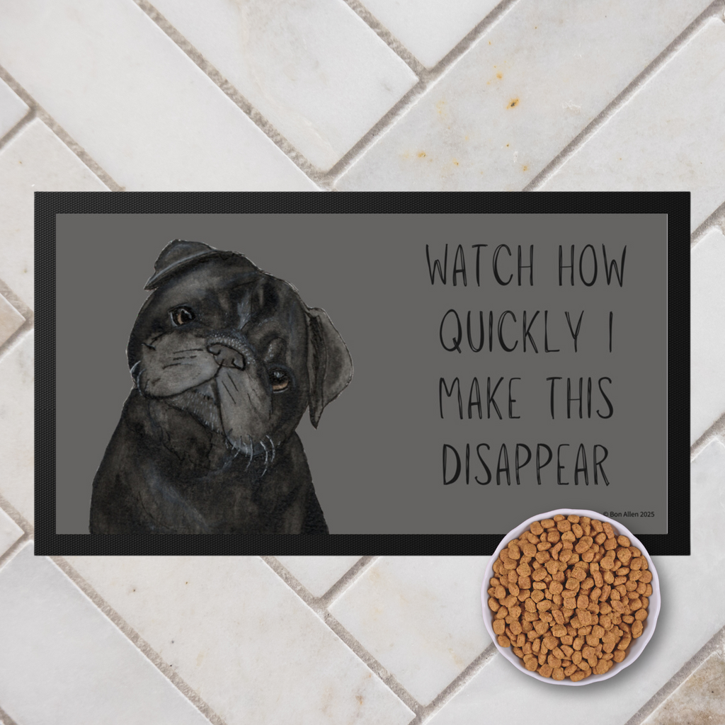 Pug Pet Bowl Mat
