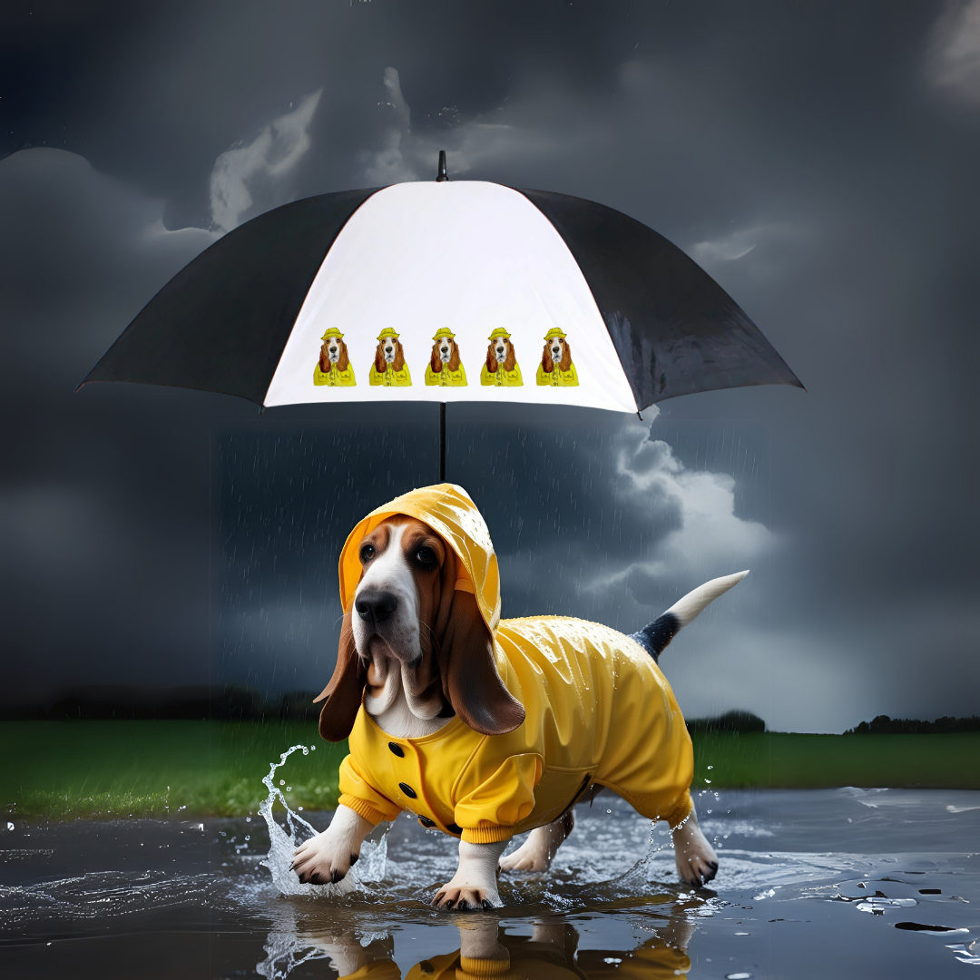 Golf Umbrella with Basset Hound Design, 60 inch Canopy