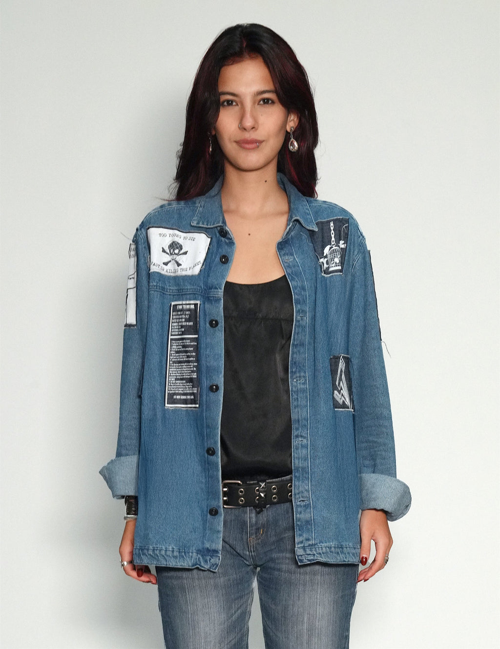 Vintage Denim Patched Shirt