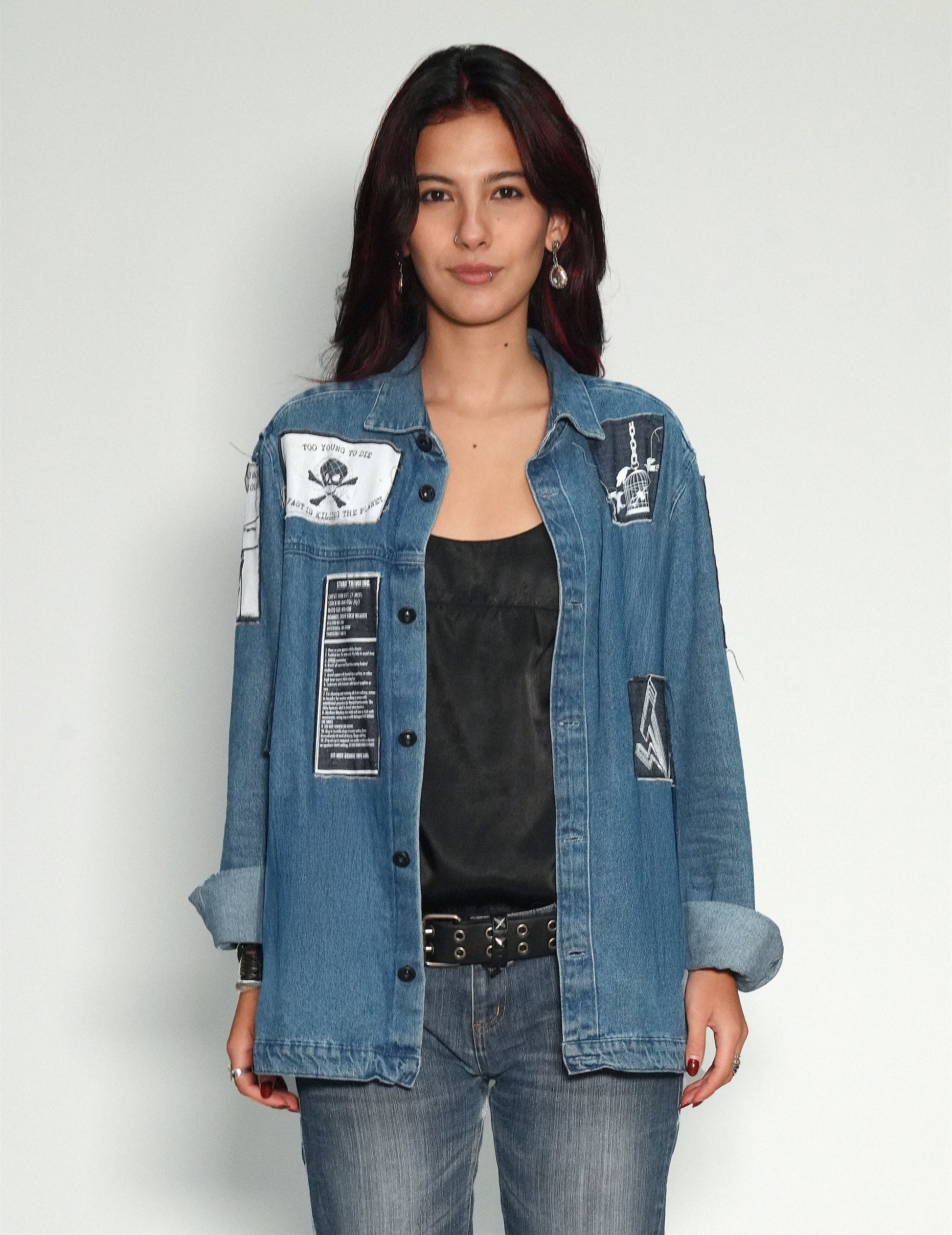 Vintage Denim Patched Shirt