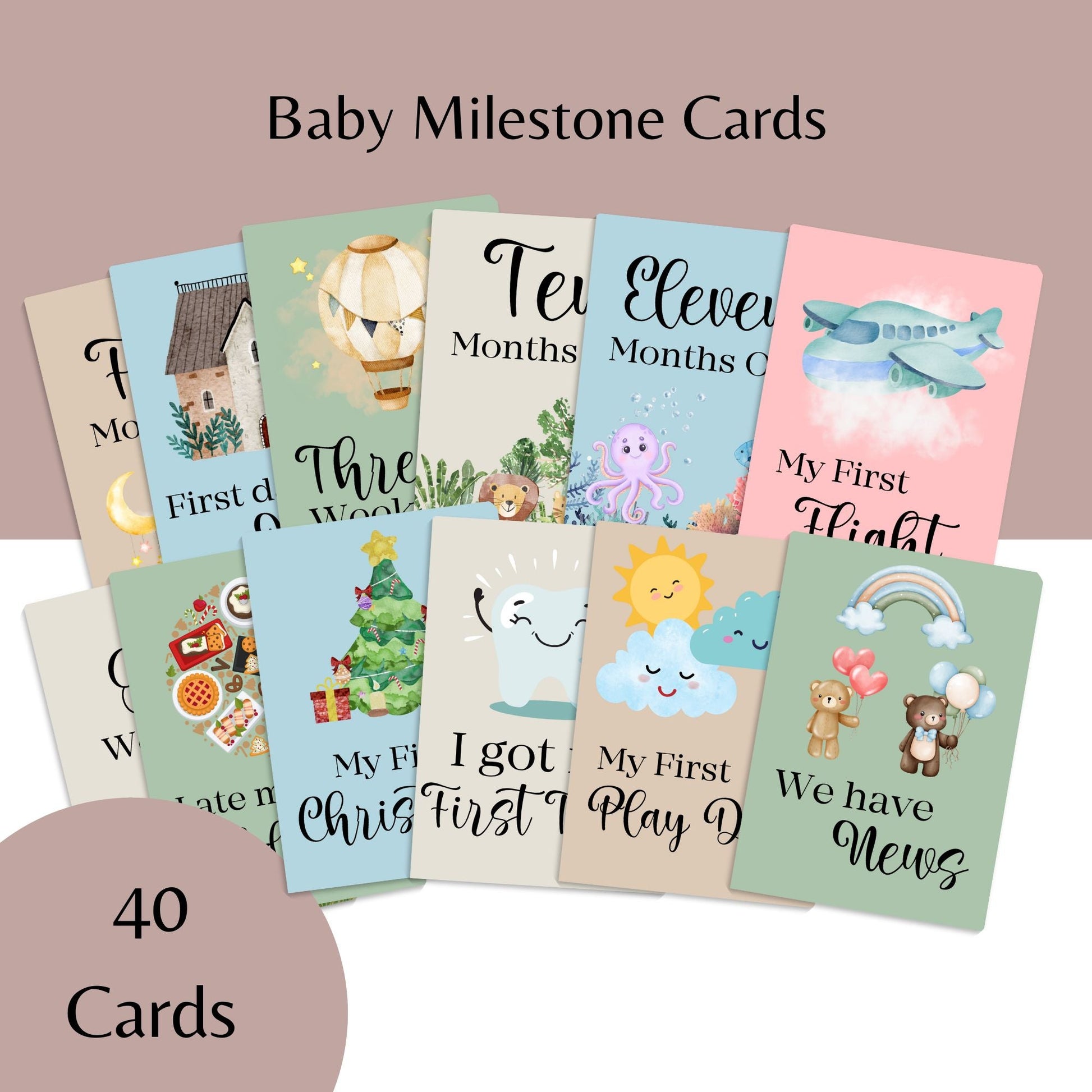 Baby Milestone Cards Pack of 40