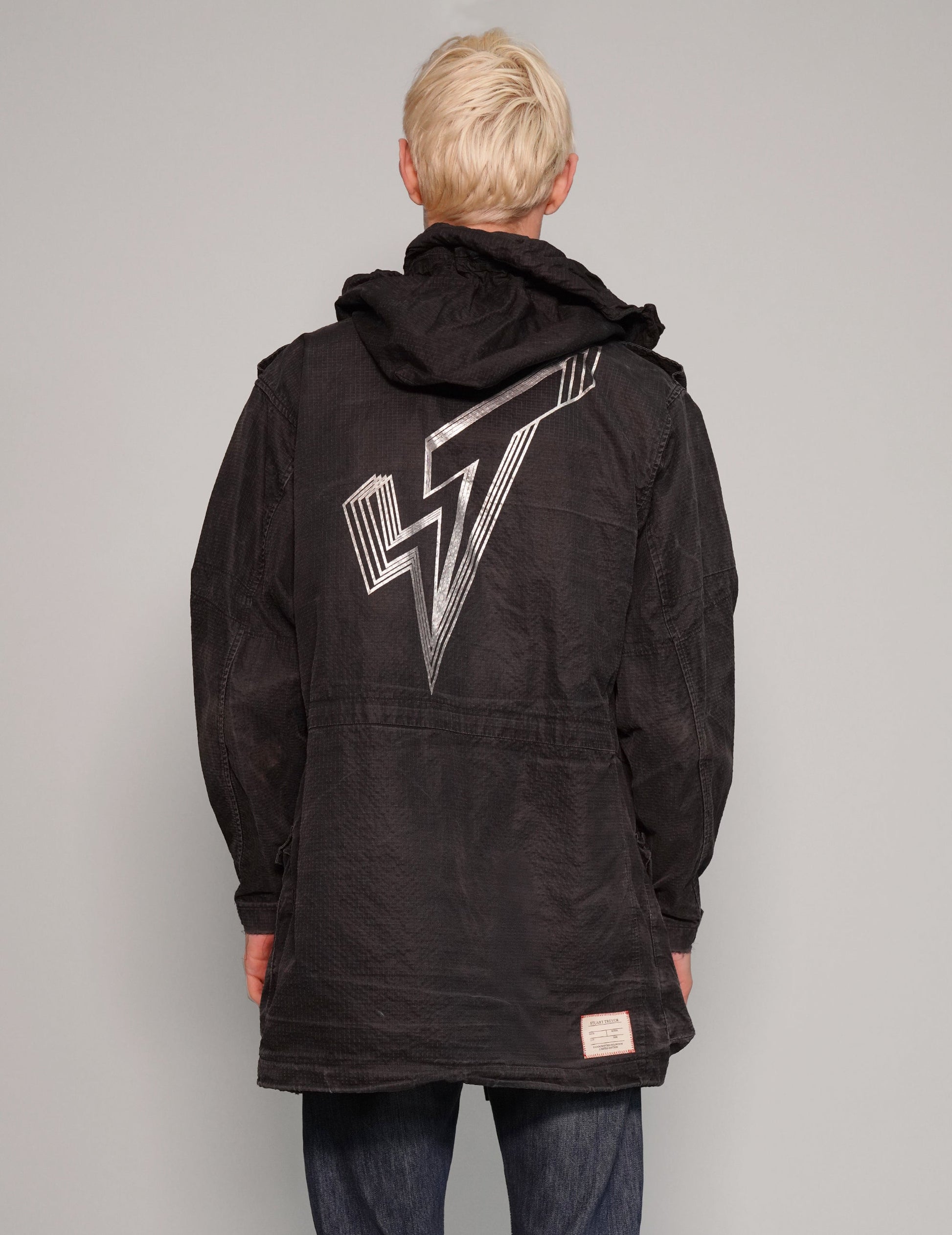 Black Tactical Utility Parka with Packable Hood