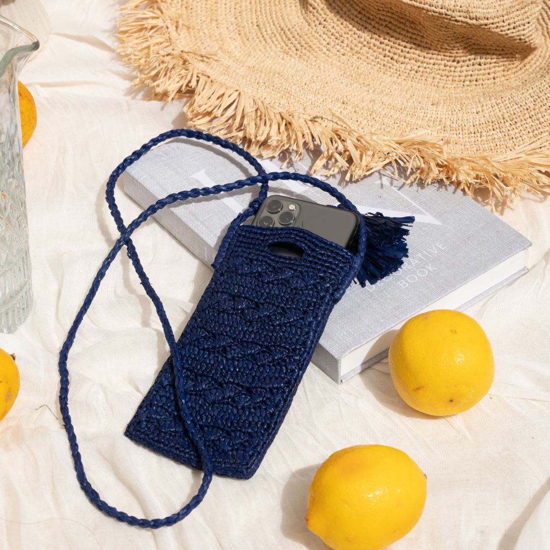 Raffia Phone Pouch Crossbody