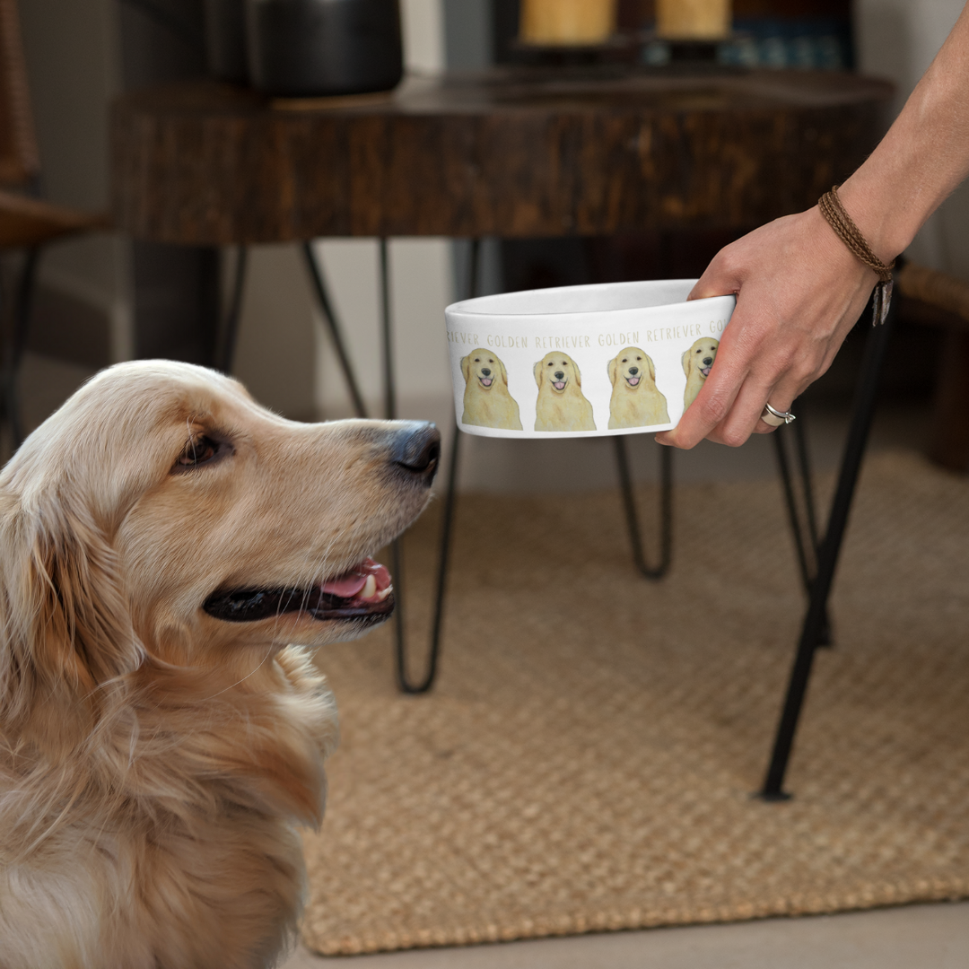Gourmet Pet Bowl in Golden Ceramic