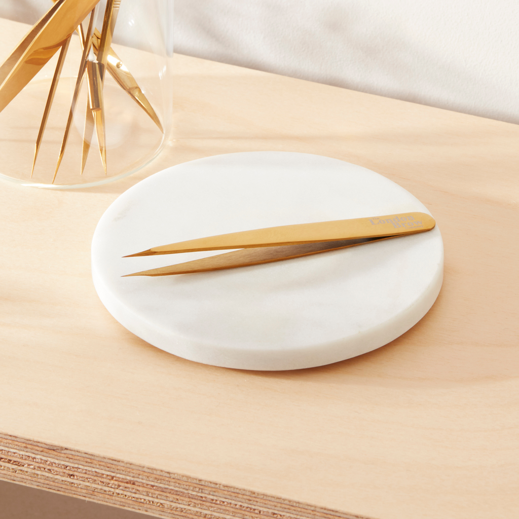 Gold Pointed Precision Tweezers for Brows