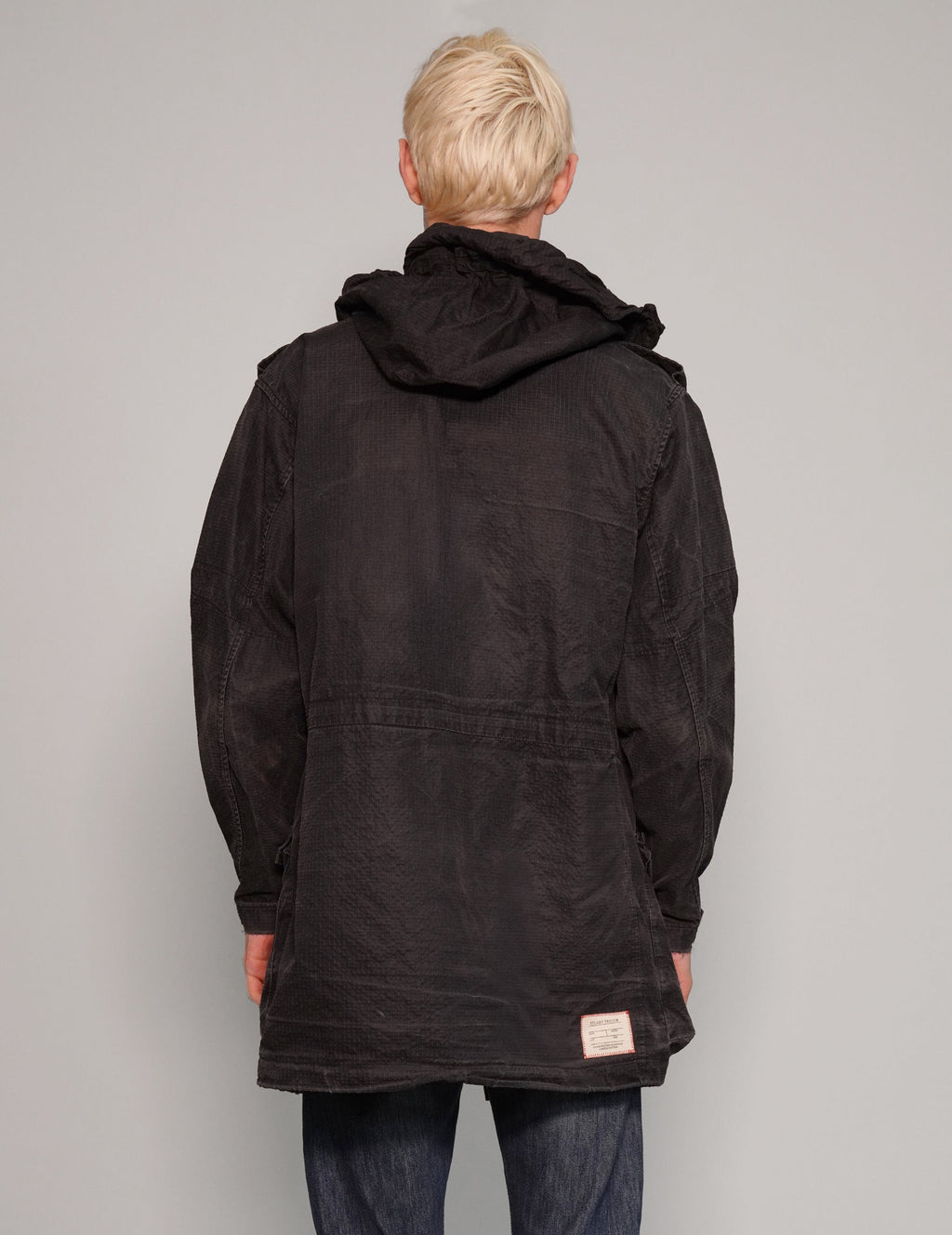Black Tactical Utility Parka with Packable Hood
