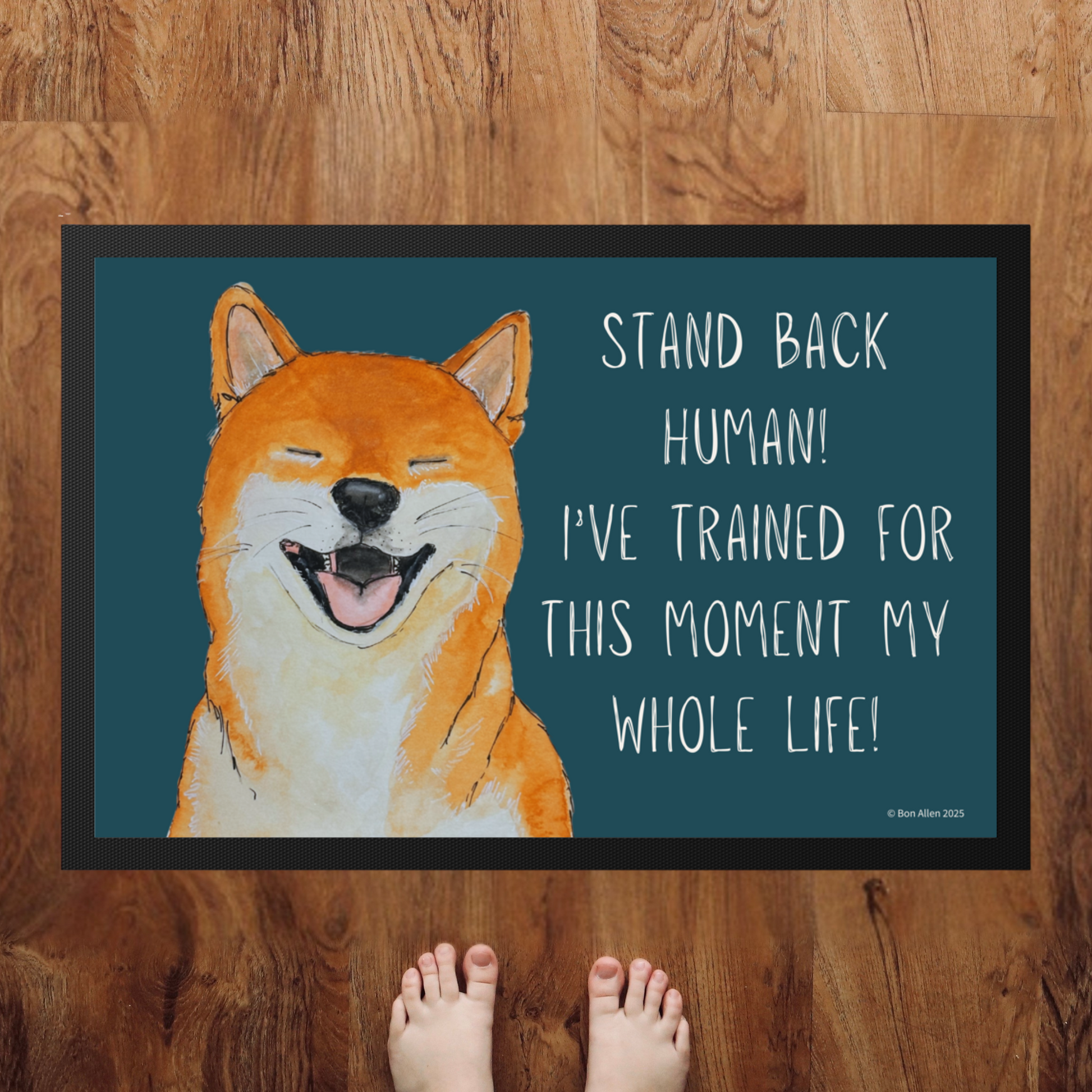 Stand Back Human Shiba Inu Door Mat