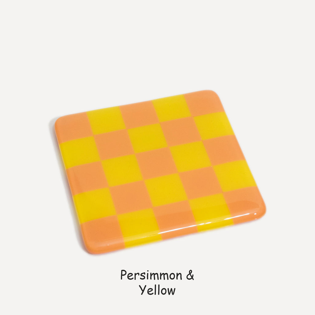 10cm Chequered Dual Colour Coaster Oceanside Collection
