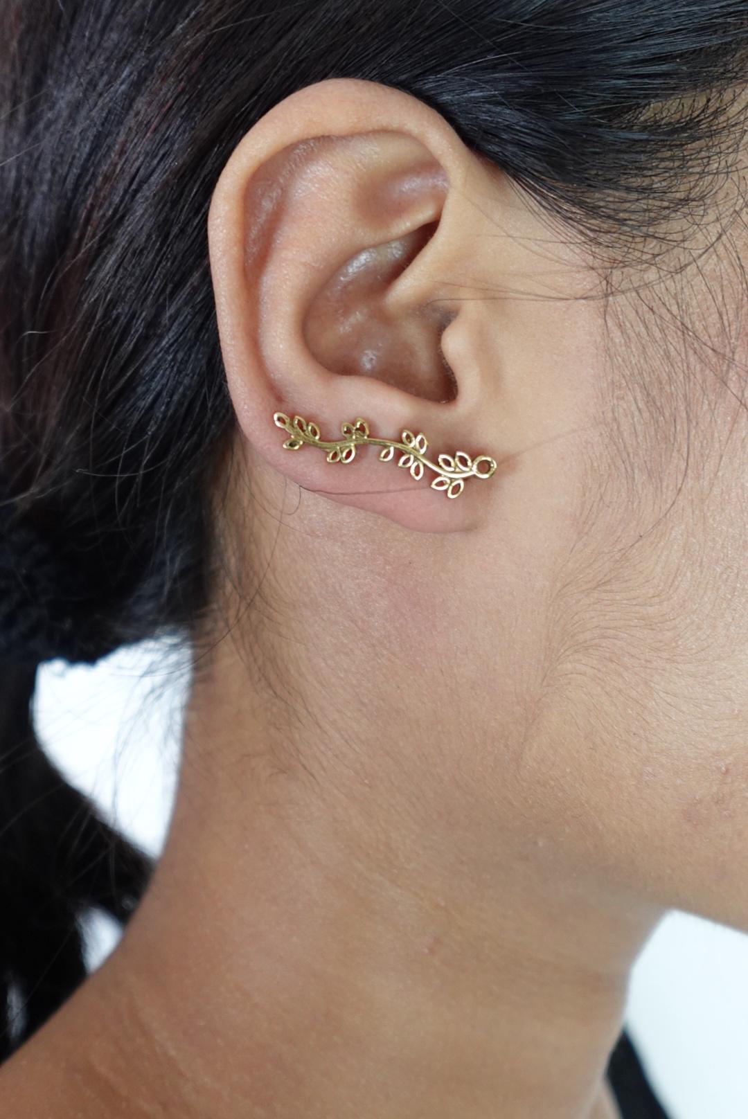 Celestial Garden Brass Ear Climbers Set of Three
