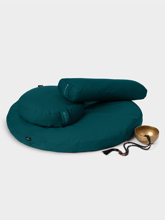 Organic Round Meditation Cushion Kit with Zafu and Bolster