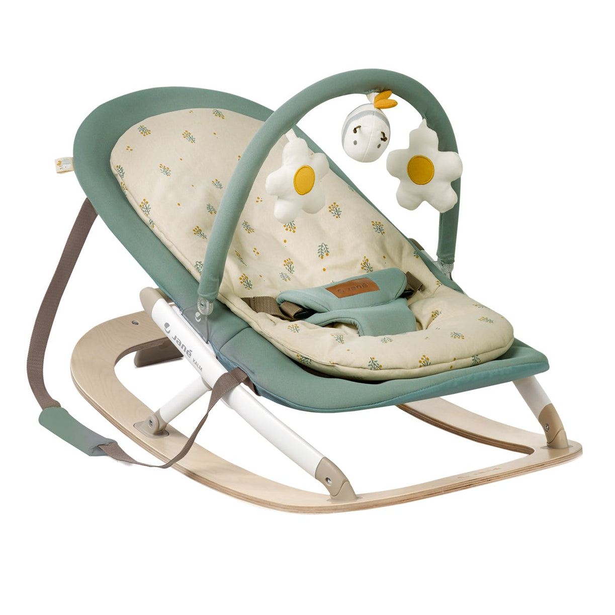 Wooden Hammock Natural Birch Rocker with Padded Insert Botanic