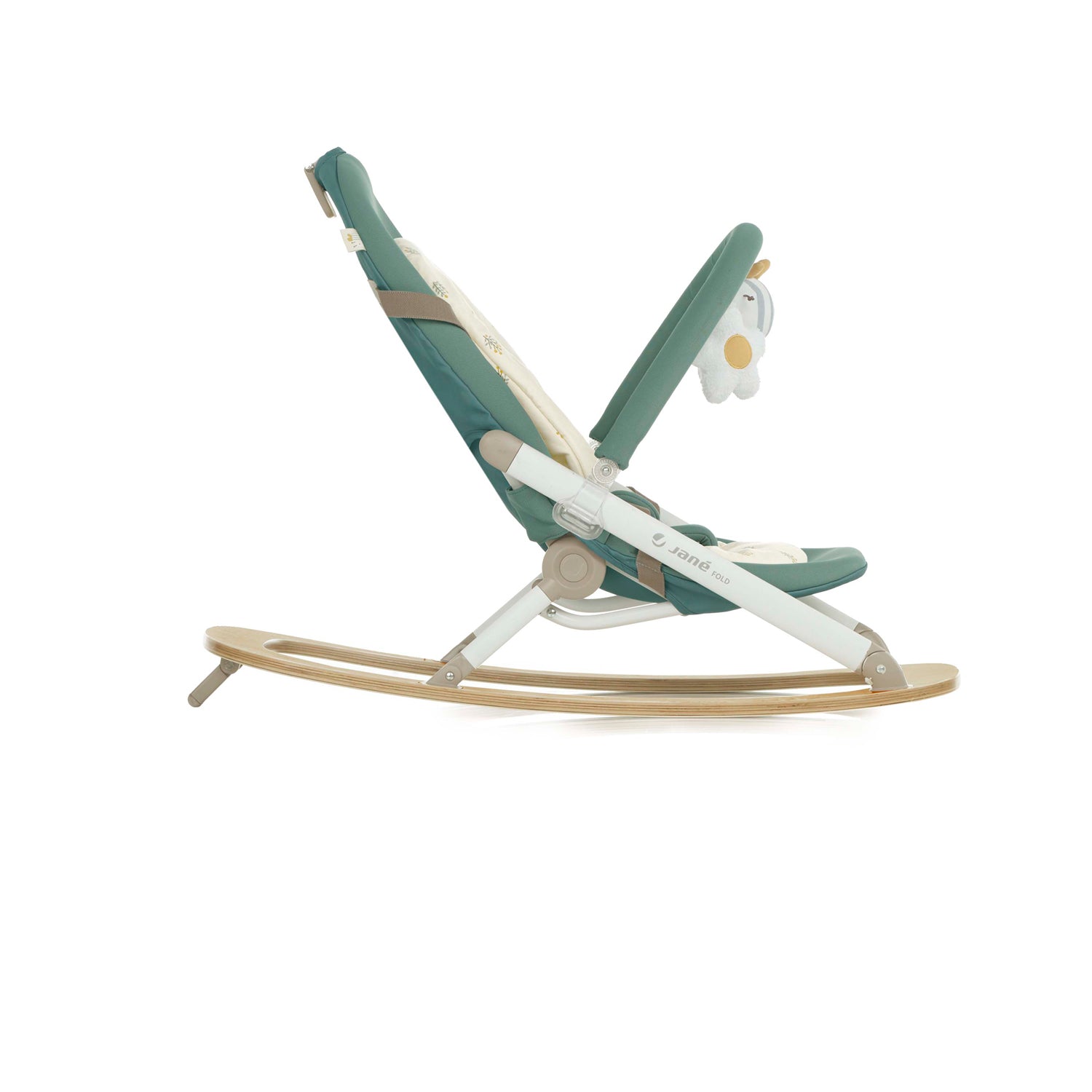 Wooden Baby Hammock Natural Birch Rocker with Padded Insert Desert
