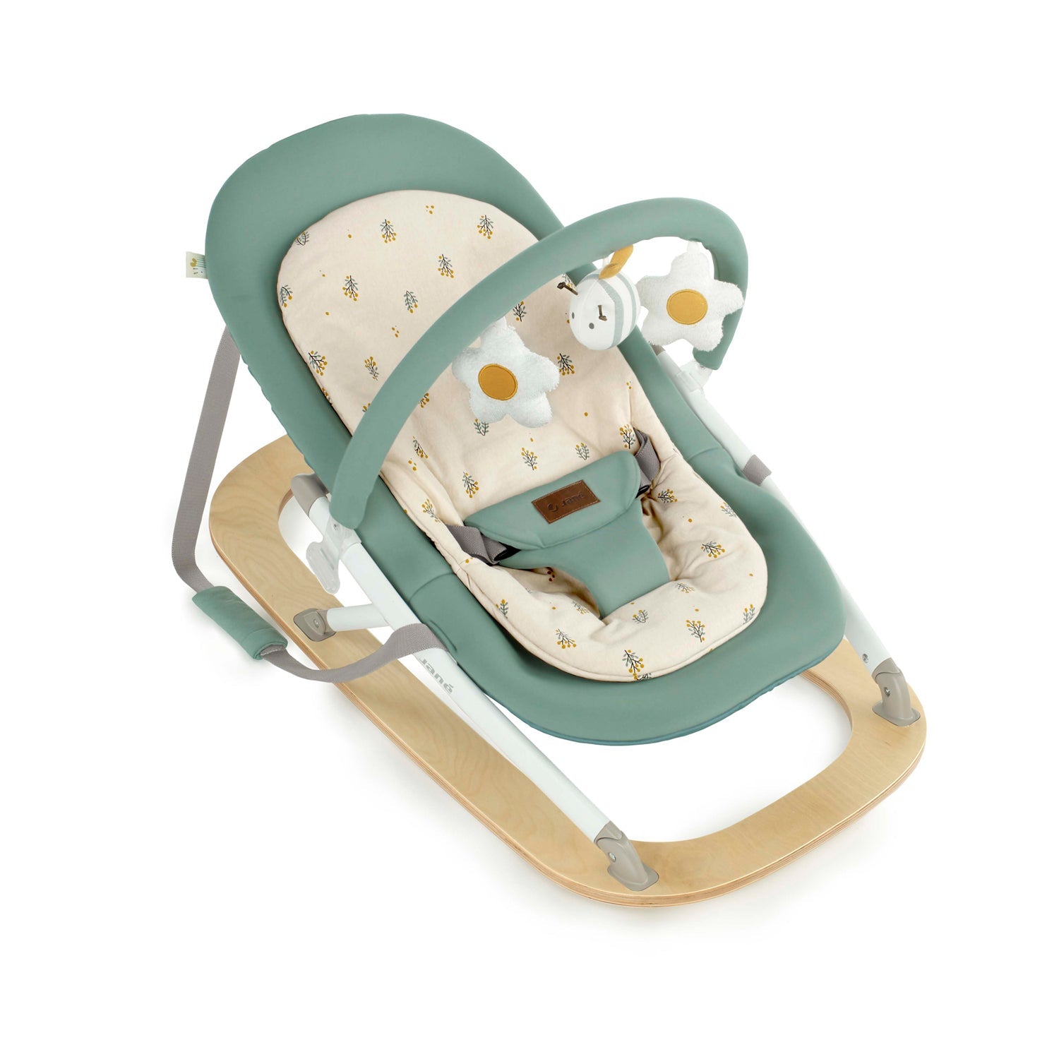 Wooden Hammock Natural Birch Rocker with Padded Insert Botanic