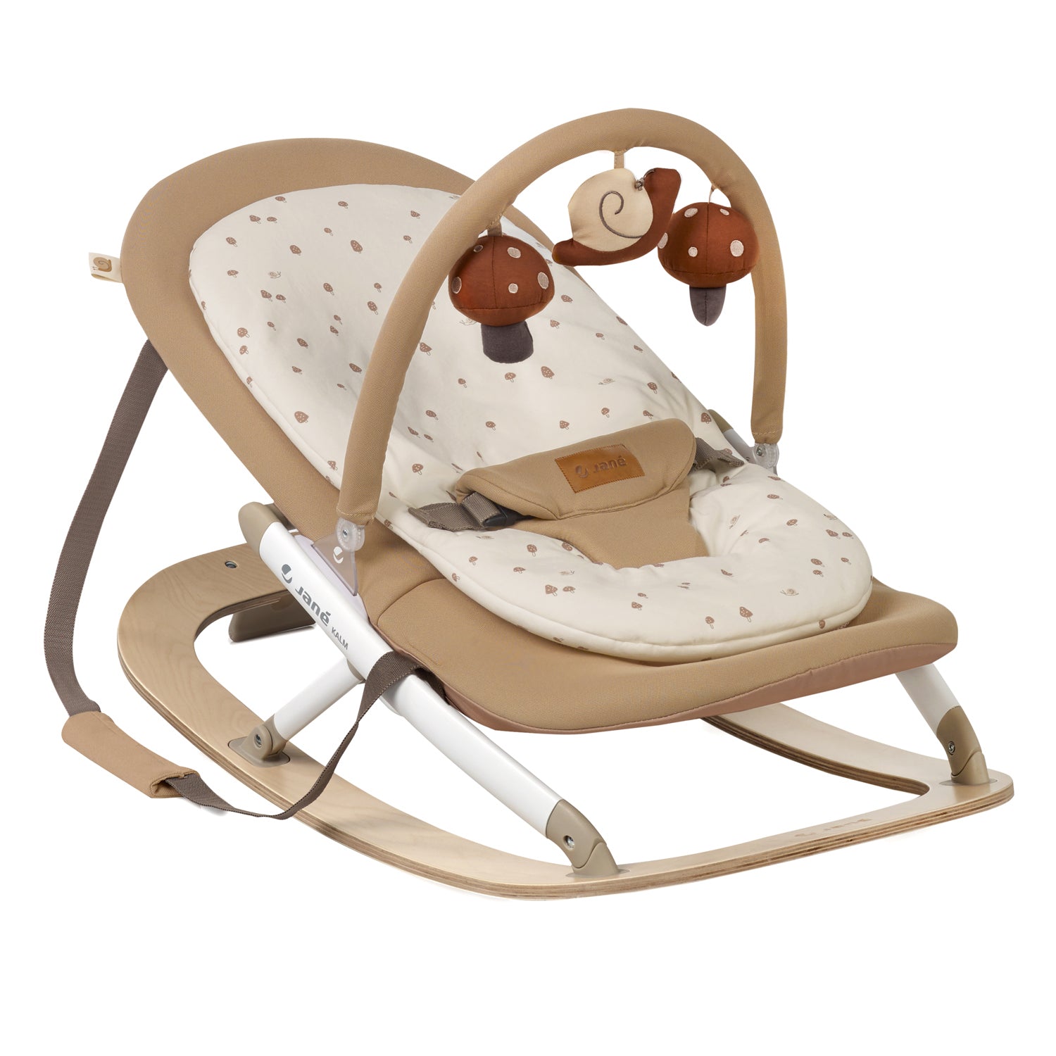 Wooden Hammock Natural Birch Rocker with Padded Insert Sesame