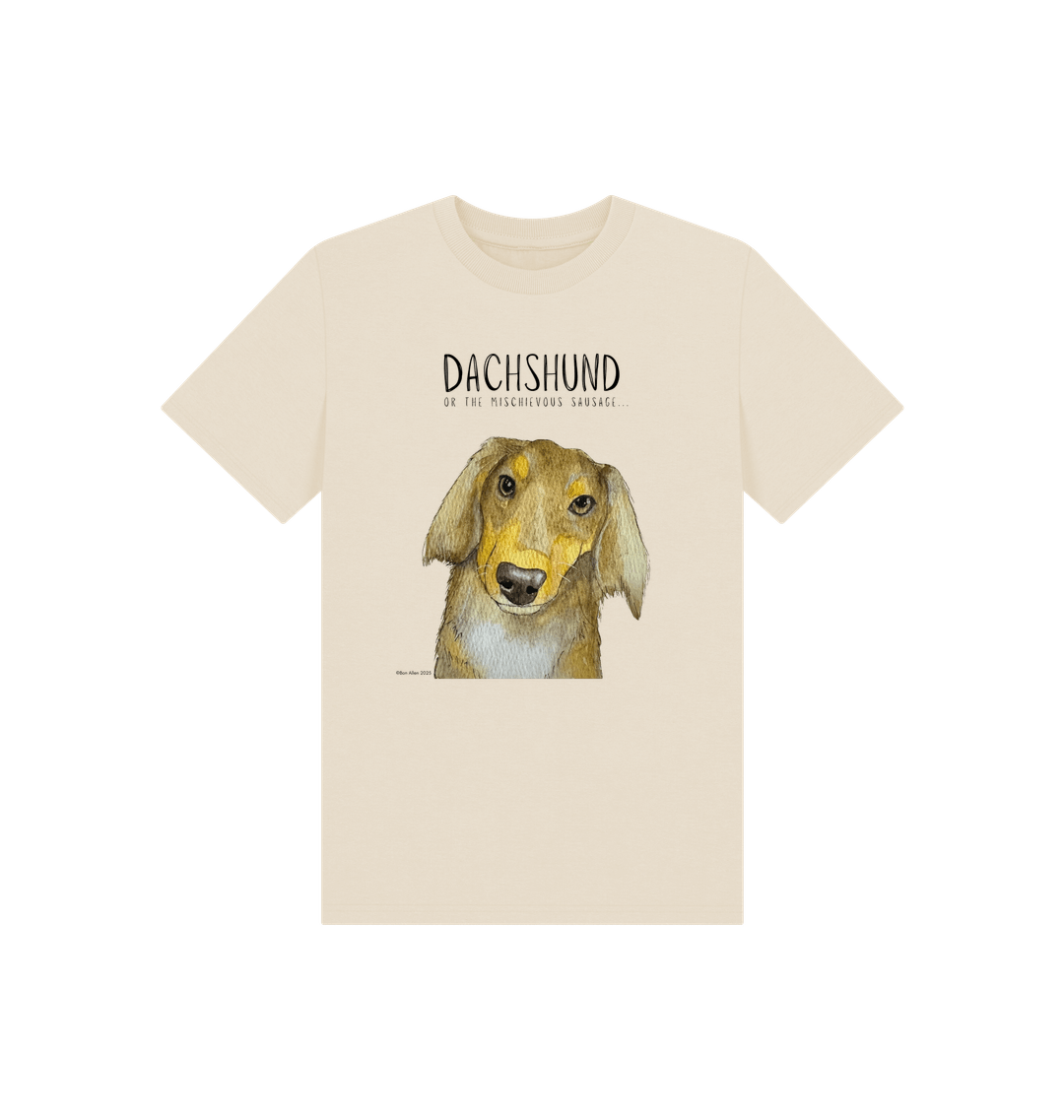 Mischievous Long Haired Hot Dog Kids T Shirt Small Pup Big Attitude