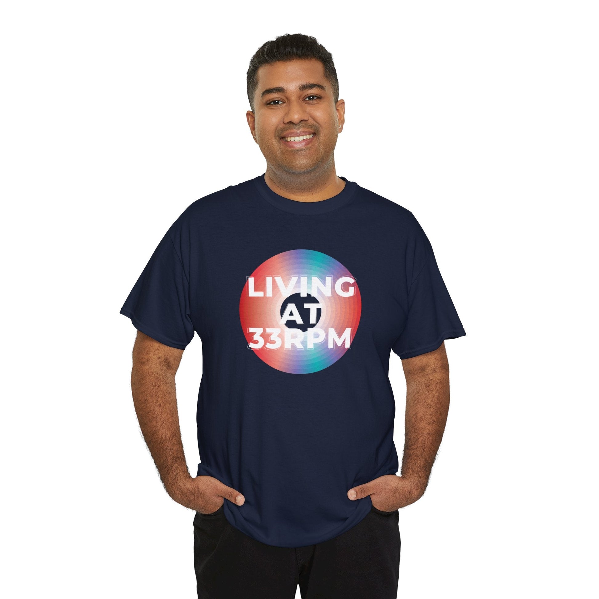 Living at 33rpm Men's Vinyl T-Shirt