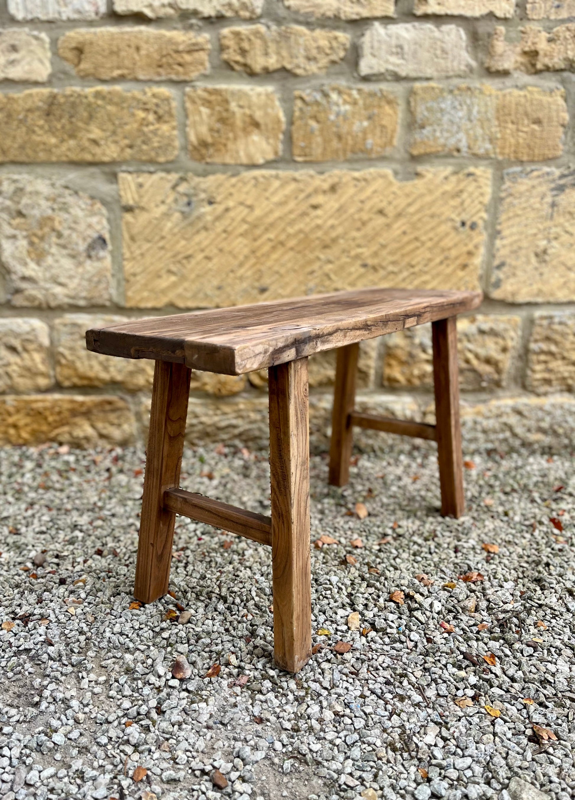 Reclaimed Elm Rustic Bench