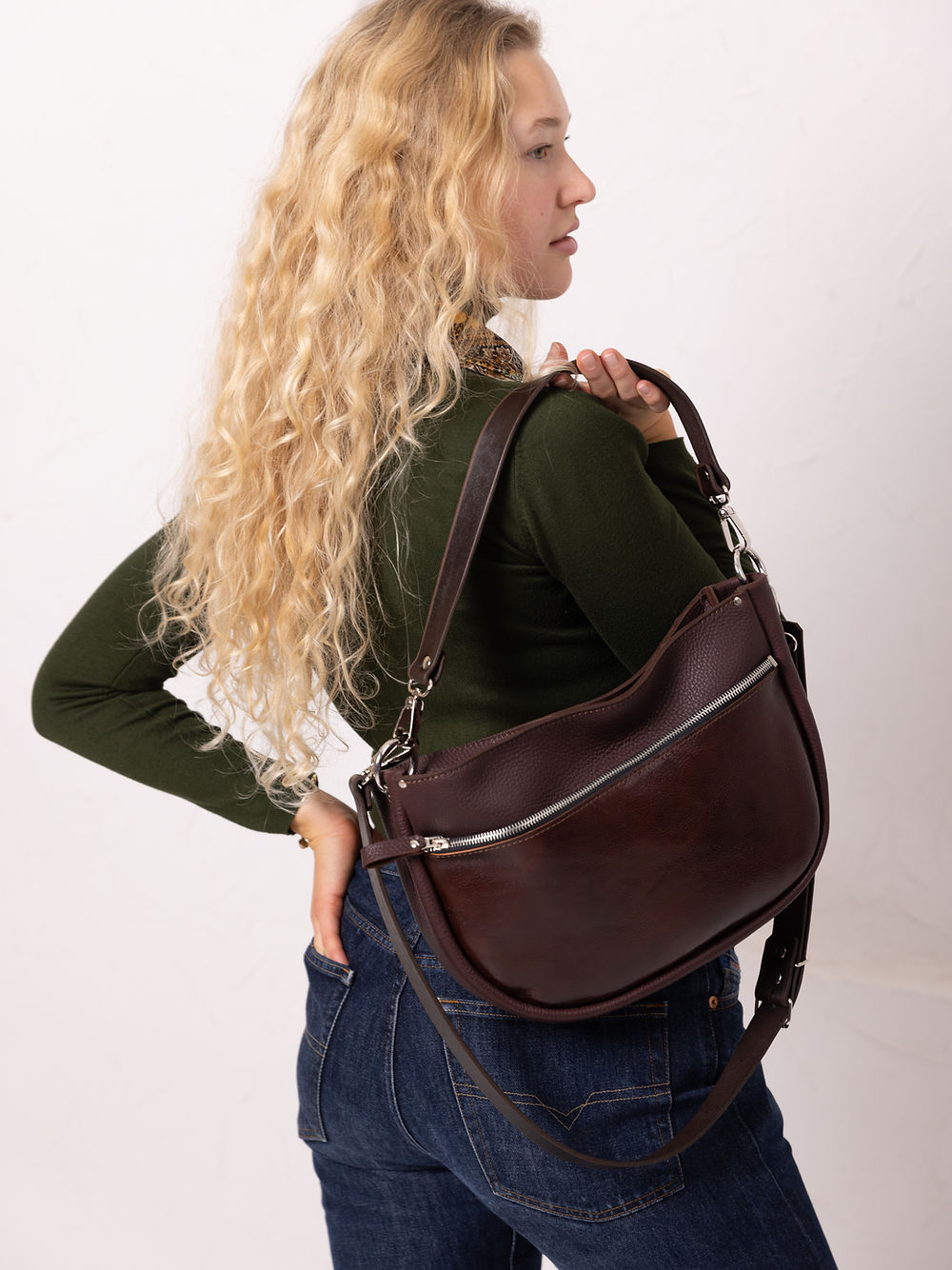 Elevate Your Style with the STELLA Black Leather & Suede Handbag - Premium Quality & Versatile by TOKS VISOKS at www.brixbailey.com