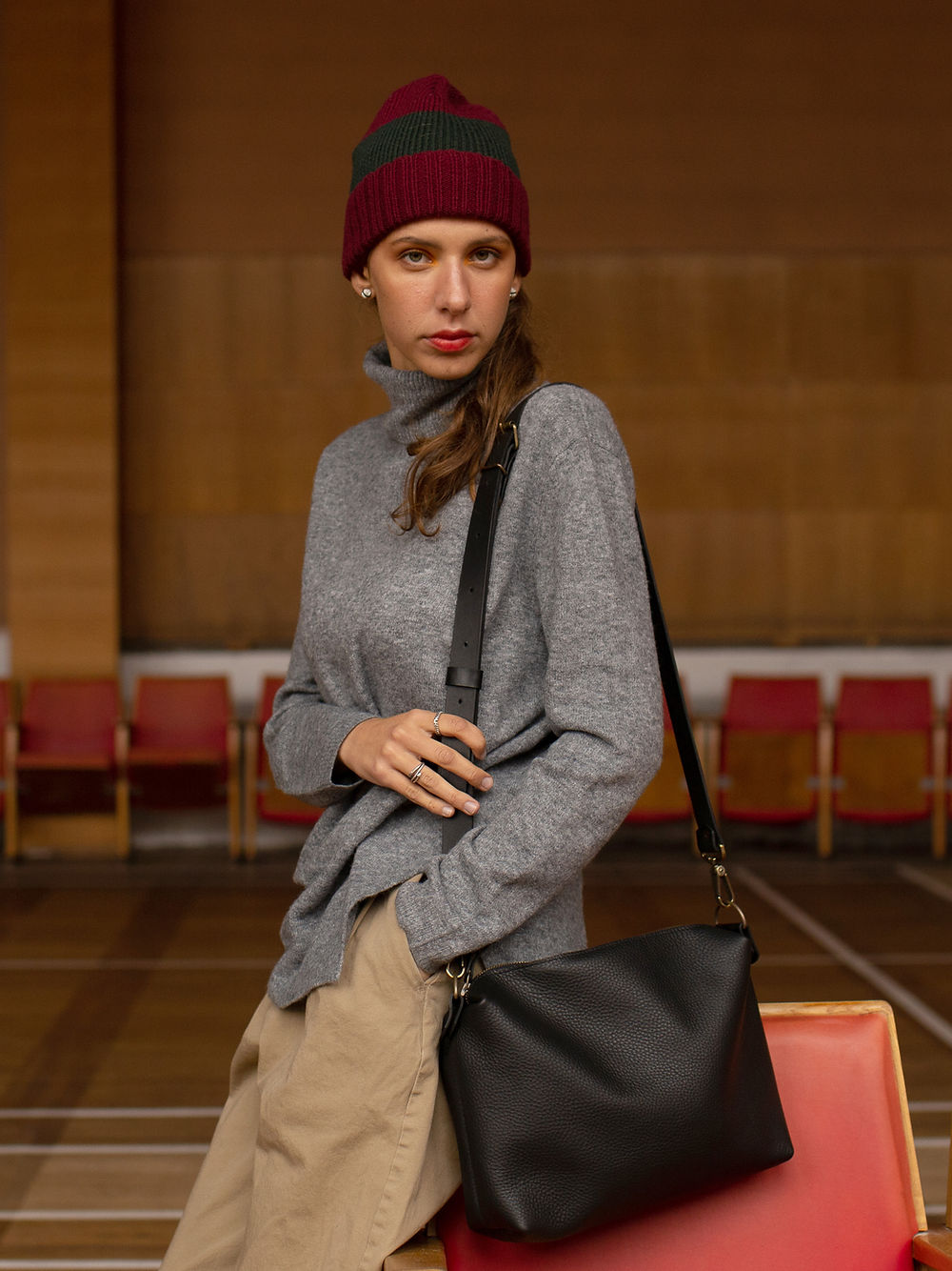 ROBIN Large Black Leather Bag – Handmade & Versatile by TOKS VISOKS at www.brixbailey.com
