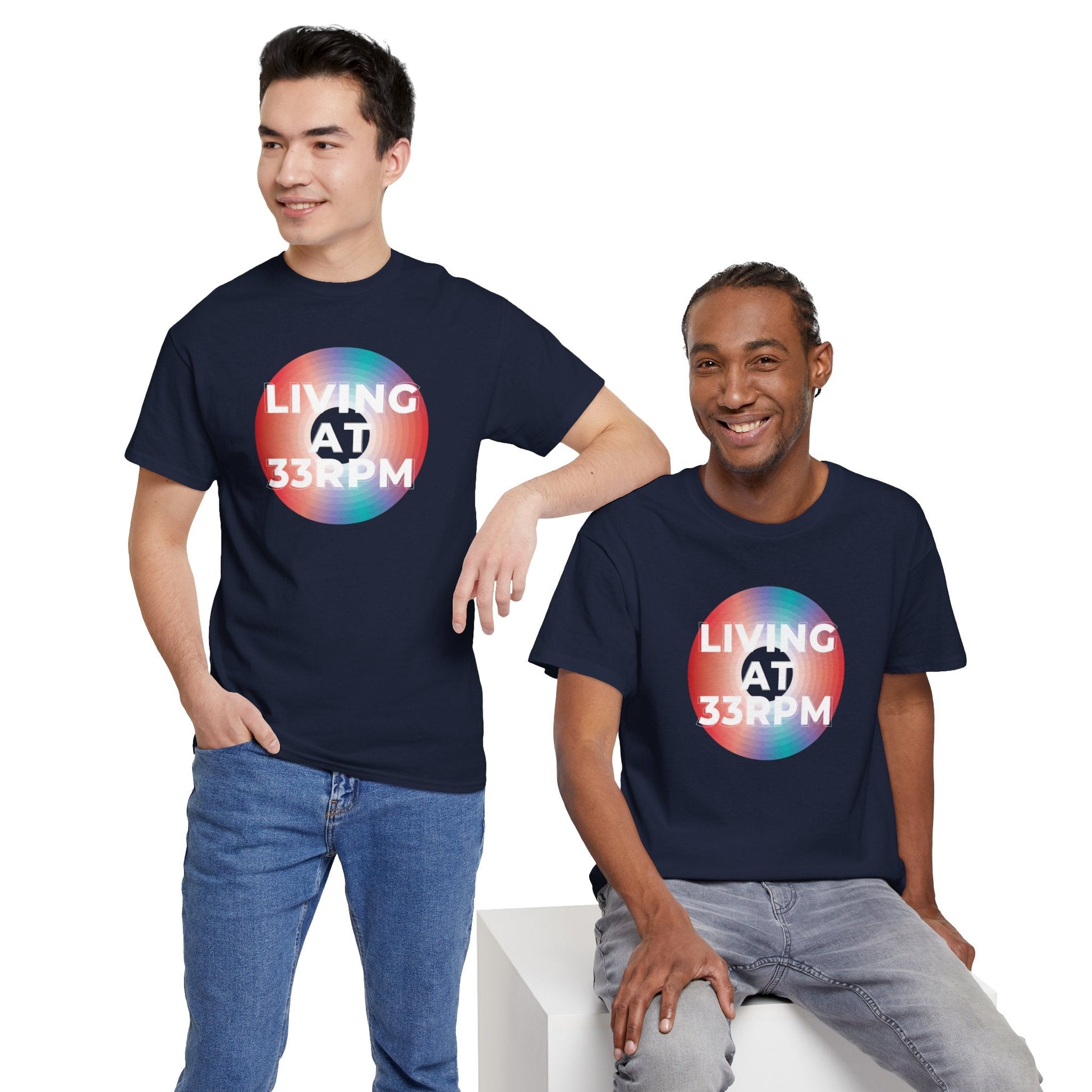 Living at 33rpm Men's Vinyl T-Shirt