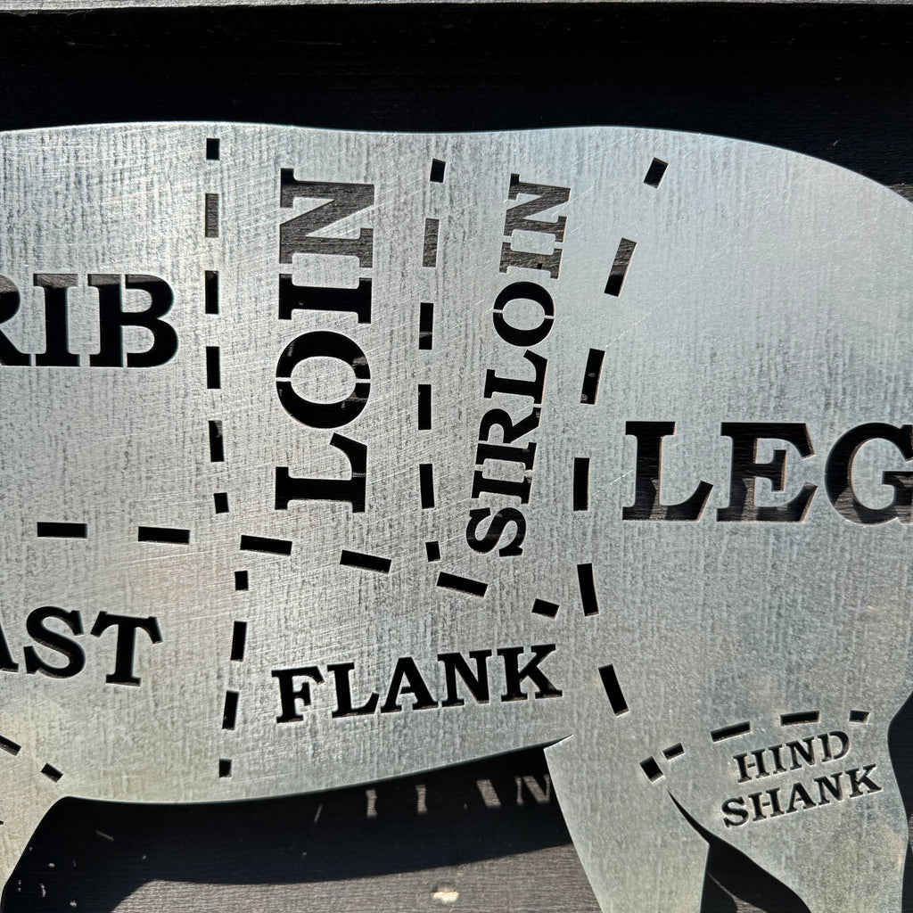 Galvanized Steel Butchers Lamb Wall Decoration