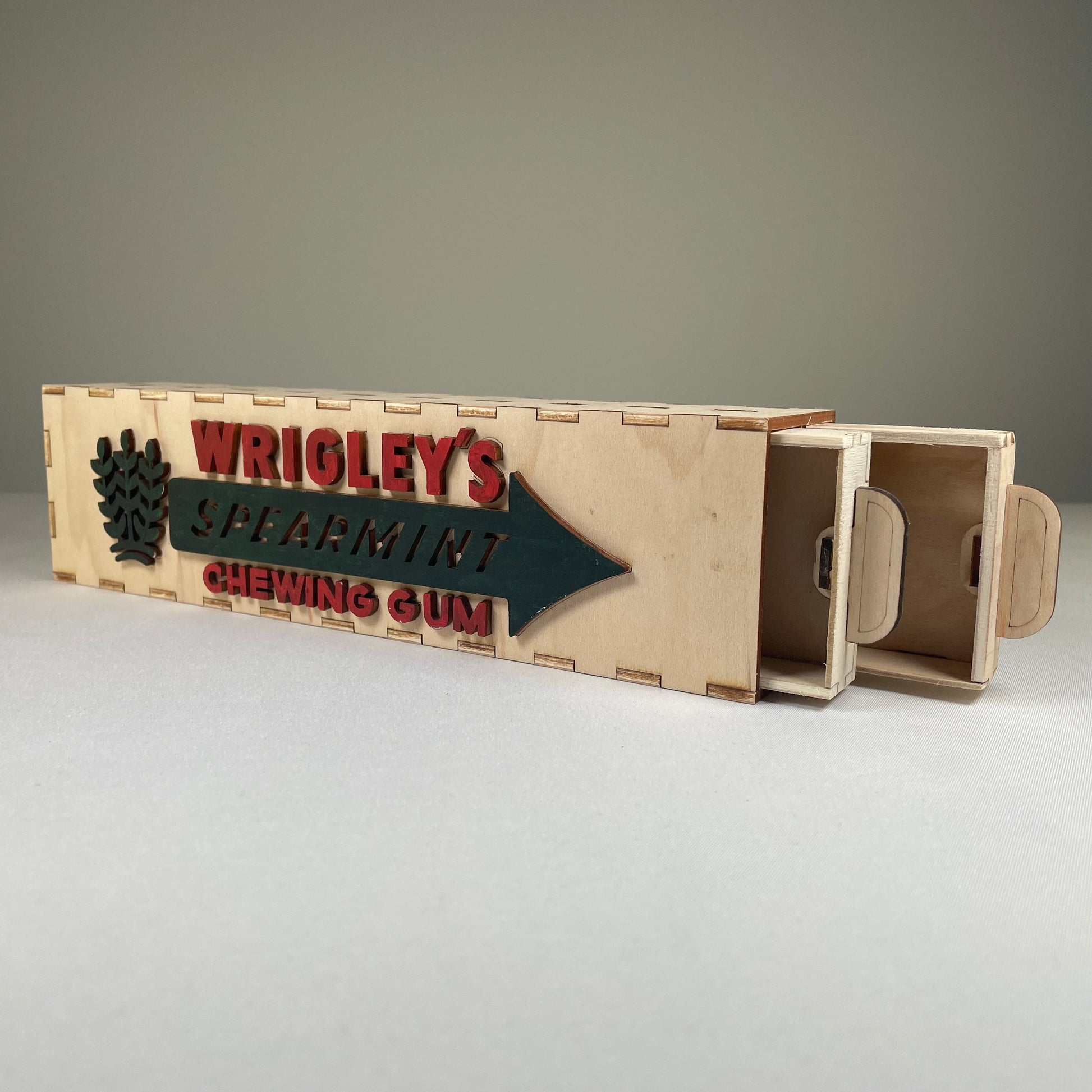 Vintage Wrigley's Gum Box Model with Sliding Drawers