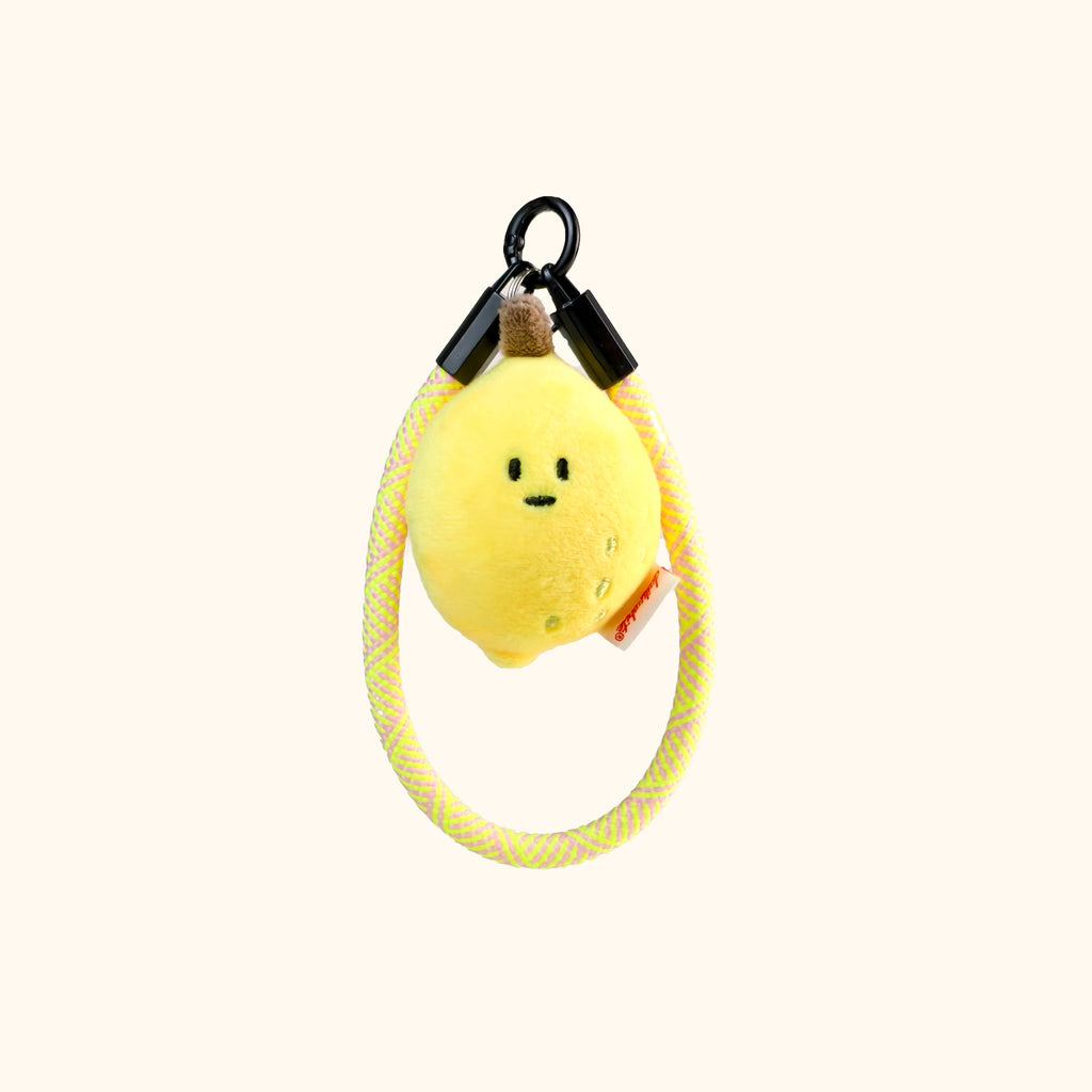 Lemon Plush Bag Charm in Vibrant Yellow