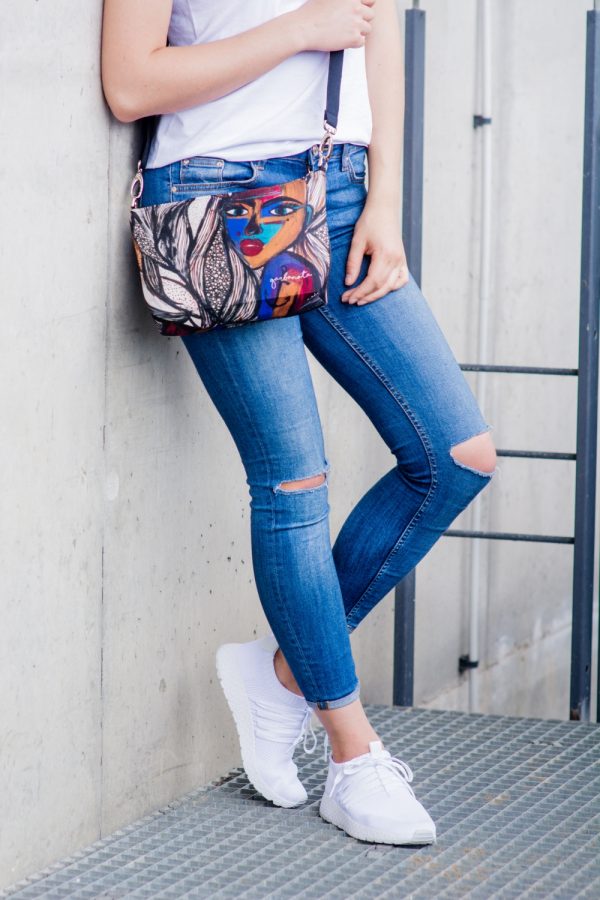 Artistic Two-in-One Crossbody Bag – Original Artwork & Dual Use by Garbanota at www.brixbailey.com