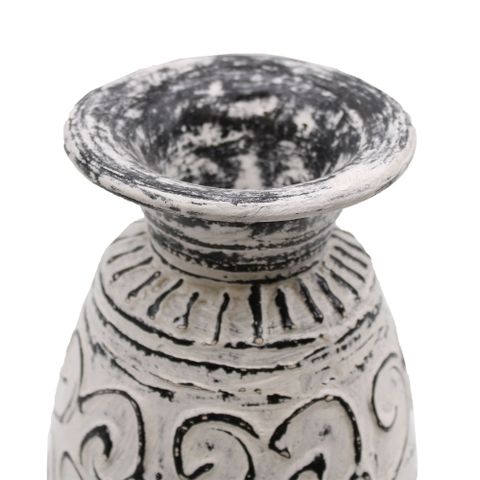 Swirls Shaped Dry Flowers Vase - Cream