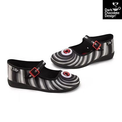 Abyss Mary Jane Flats with Hypnotic Eye Design