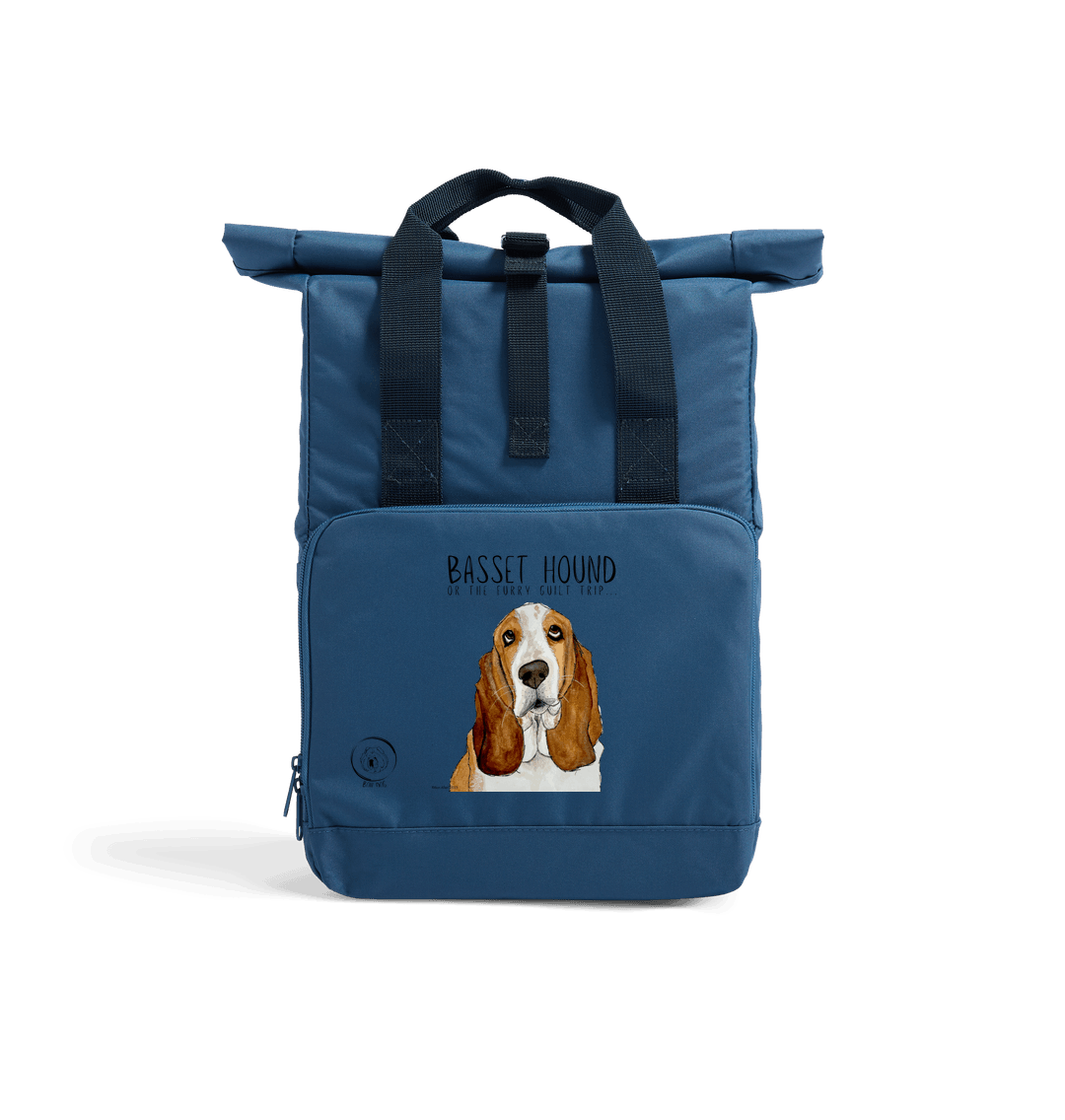 Basset Hound Roll Top Backpack Sustainable Stylish