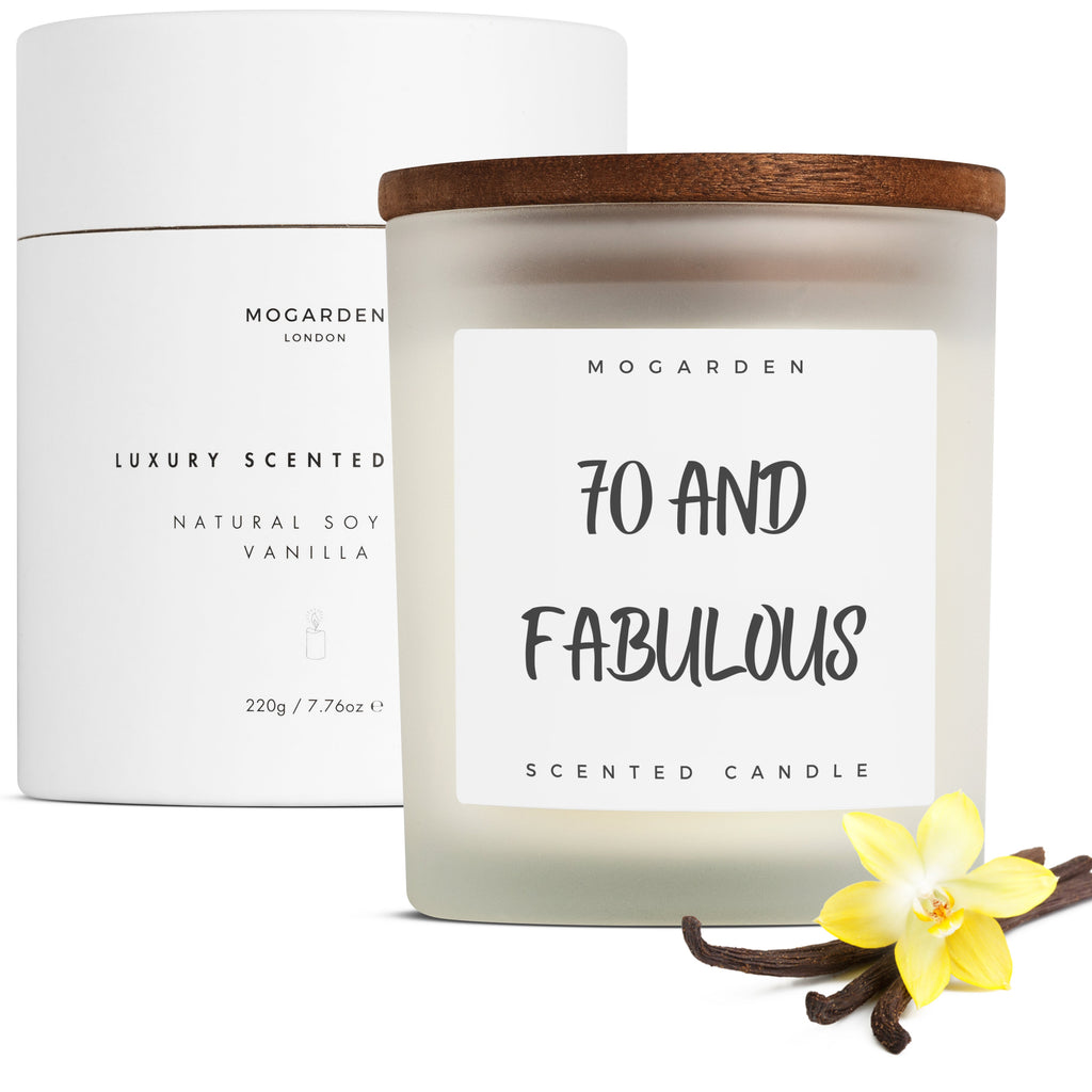 70th Birthday Luxury Vanilla Soy Candle 220g